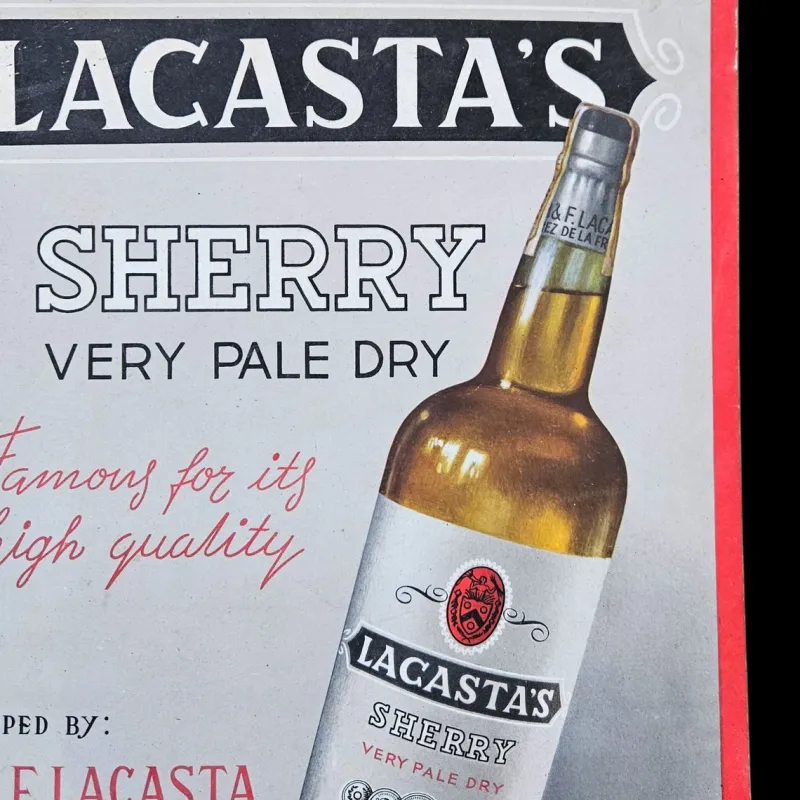 Clearance Pamono Advertising Cardboard from Lacastas Sherry, 1920s