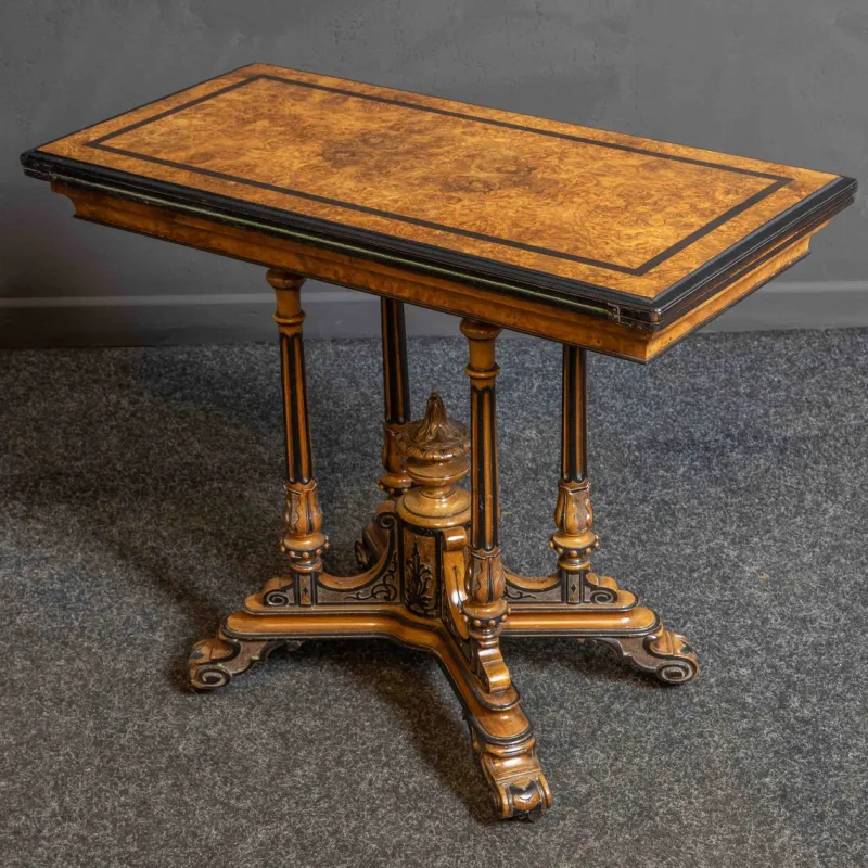 Pamono Aesthetic Movement Card Table in Walnut> Game Tables