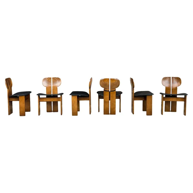Pamono Africa Dining Chairs by Tobia & Afra Scarpa for Maxalto, 1976, Set of 6> Side Chairs & Dining Chairs