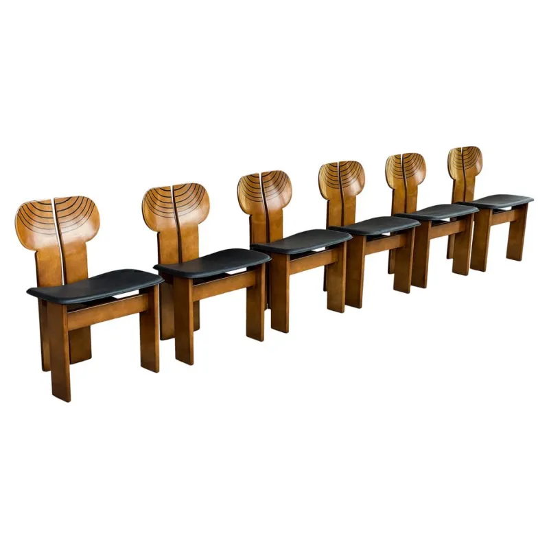 Pamono Africa Dining Chairs by Tobia & Afra Scarpa for Maxalto, 1976, Set of 6> Side Chairs & Dining Chairs