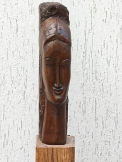 Pamono After Amedeo Modigliani, Tête de Femme, Bronze Sculpture> Sculpture