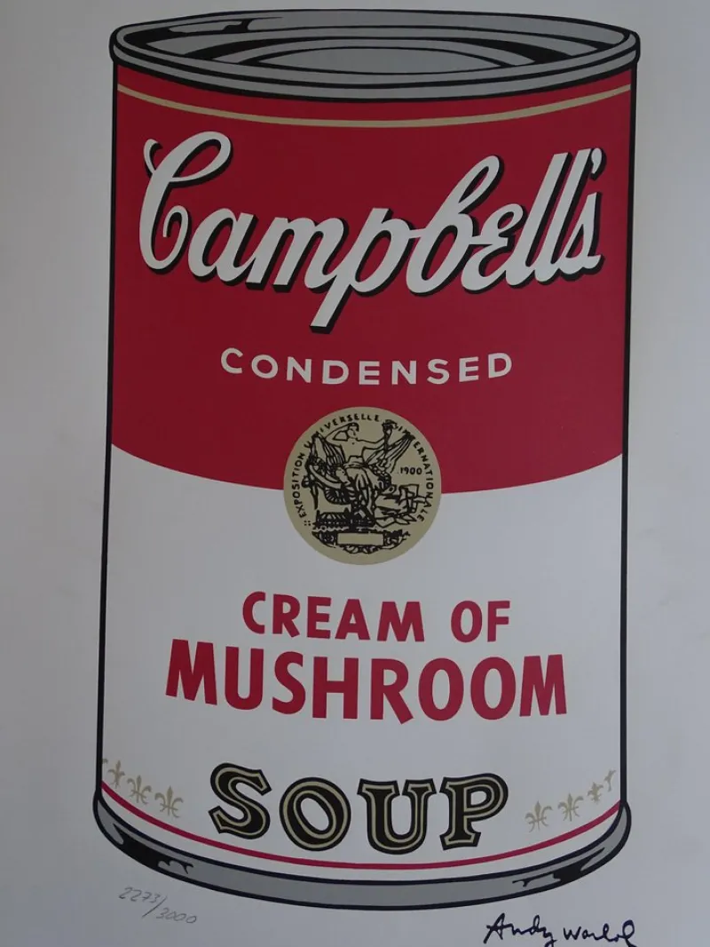 Clearance Pamono After Andy Warhol, Campbell's Condensed Cream of Mushroom, Granolithograph