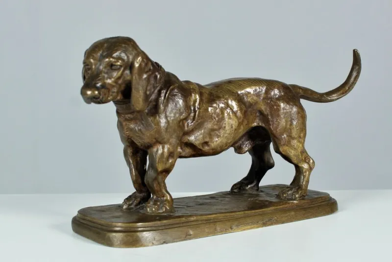 Pamono After Antoine-Louis Barye, Dachshund, 1800s, Bronze> Classical