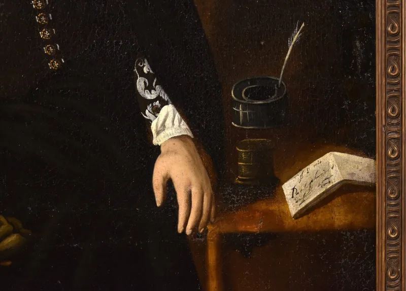Sale Pamono After Carlo Ceresa, Portrait of Notable Giacomo Pesenti, 1660, Oil on Canvas, Framed