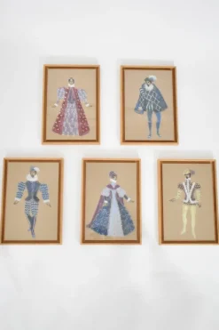 Discount Pamono After Christian Berard, Theatre Costumes, Gouaches, 1940s, Set of 5