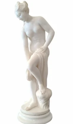 Best Pamono After Christophe Gabriel Allegrain, Venus Bathing, White Carrara Marble, 1800s