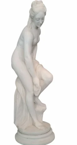 Best Pamono After Christophe Gabriel Allegrain, Venus Bathing, White Carrara Marble, 1800s