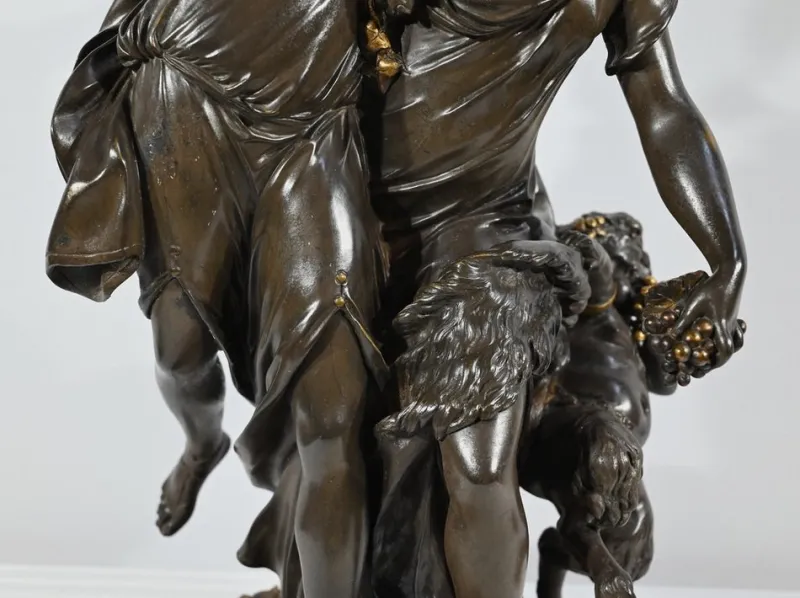 New Pamono After Clodion, Bacchanal, Late 1800s, Bronze
