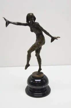 Pamono After D H Chiparus, Art Deco Phoenician Dancer, 1920s, Bronze><noscript><img width=
