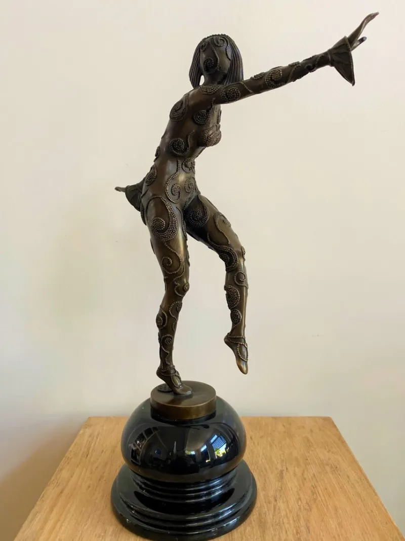 Pamono After D H Chiparus, Art Deco Phoenician Dancer, 1920s, Bronze> Art Deco