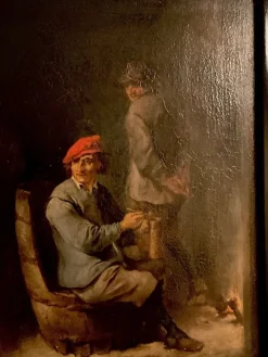 Pamono After David Teniers, Tavern Interior, 1800s, Oil on Wood><noscript><img width=