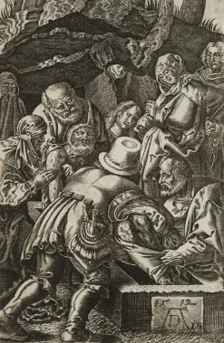 Outlet Pamono After Dürer, J. Goosens, Entombment of Christ, 17th-Century, Copper Engraving