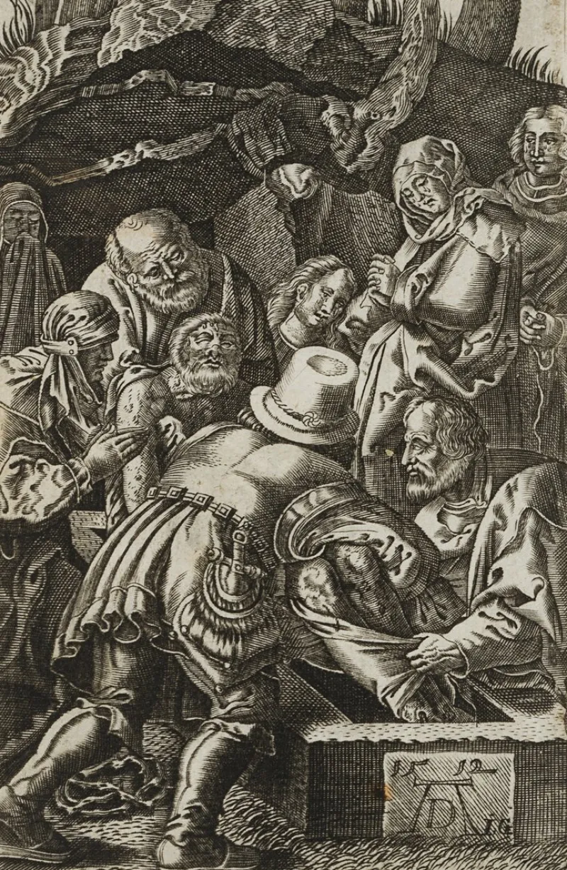 Outlet Pamono After Dürer, J. Goosens, Entombment of Christ, 17th-Century, Copper Engraving