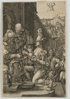 Online Pamono After Dürer, J. Kraus, the Washing of Pilate's Hands, 17th-Century, Copper Engraving