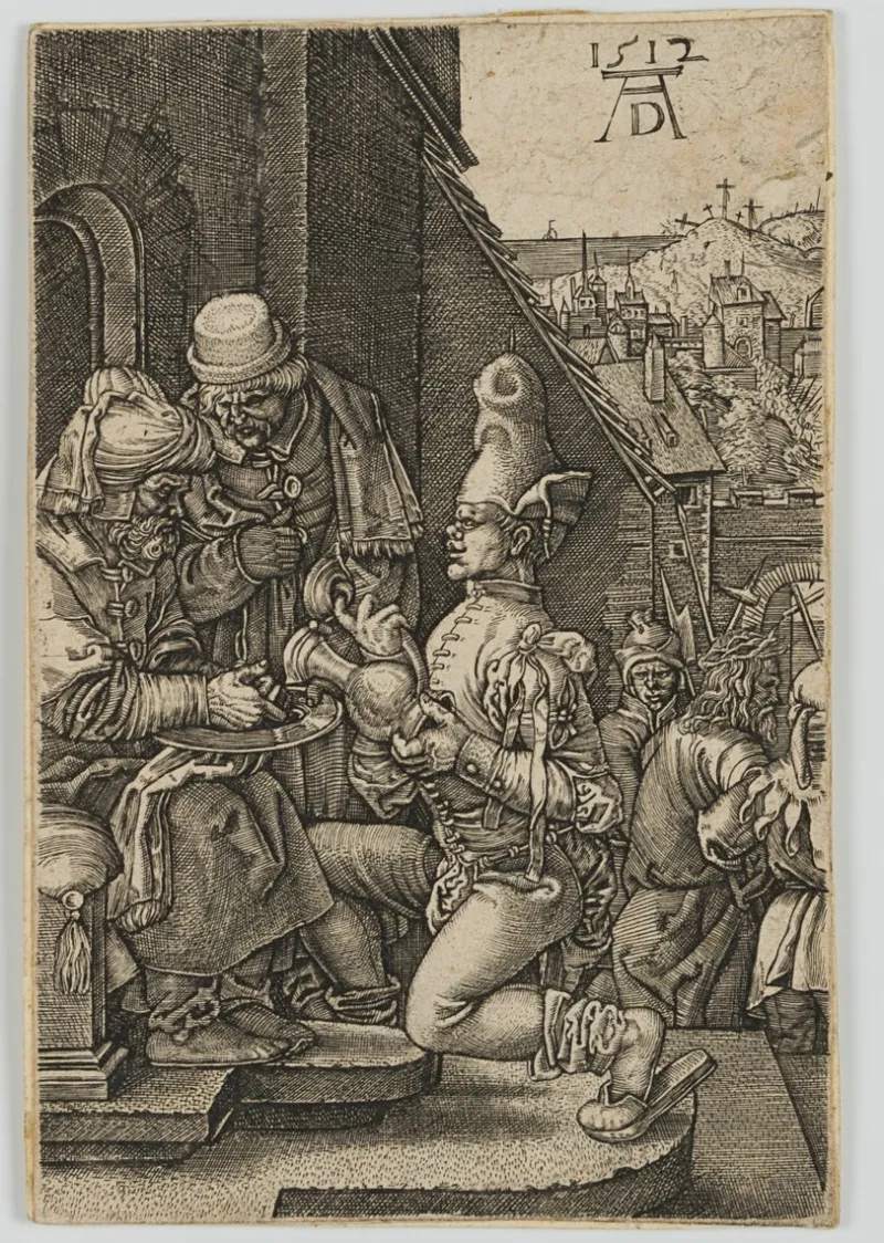Online Pamono After Dürer, J. Kraus, the Washing of Pilate's Hands, 17th-Century, Copper Engraving