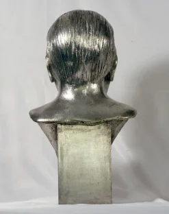 Outlet Pamono After Frank Xaver Masserschmidt, Yawning Bust, Silvered Wax Sculpture