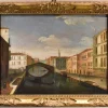 Best Pamono After Gabriele Bella, Venice, Ponte Delle Guglie, 1790, Oil on Canvas, Framed