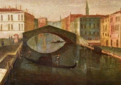 Best Pamono After Gabriele Bella, Venice, Ponte Delle Guglie, 1790, Oil on Canvas, Framed