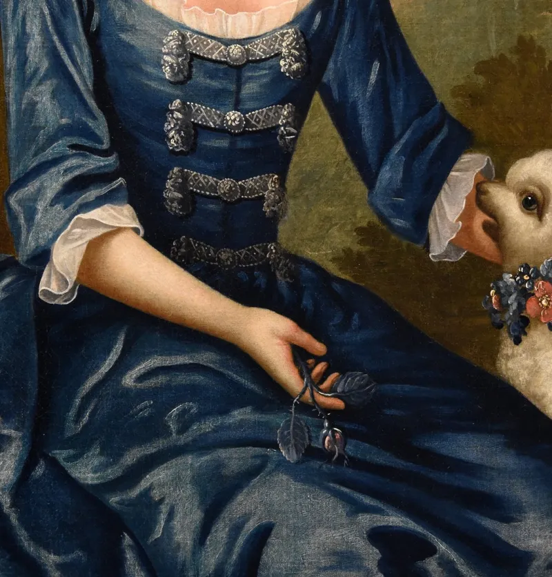 Pamono After George Knapton, Portrait of Lady, 1750, Oil on Canvas, Framed> Old Masters