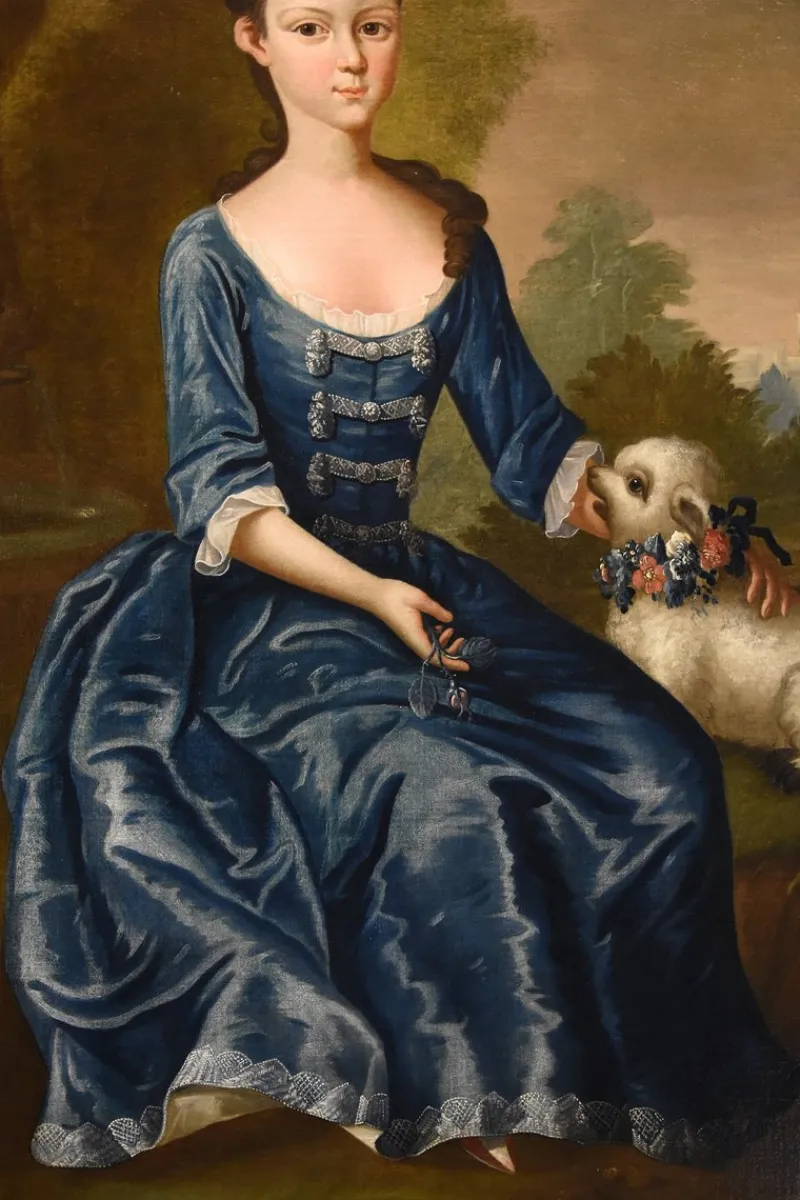Pamono After George Knapton, Portrait of Lady, 1750, Oil on Canvas, Framed> Old Masters