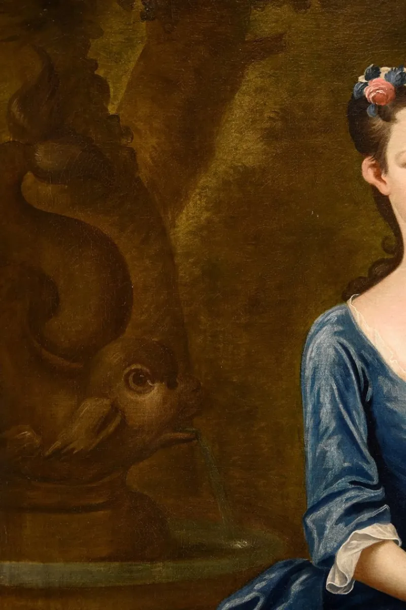 Pamono After George Knapton, Portrait of Lady, 1750, Oil on Canvas, Framed> Old Masters