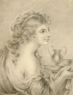 New Pamono After Giovanni Battista Cipriani, Hebe, Early 19th Century, Graphite Drawing