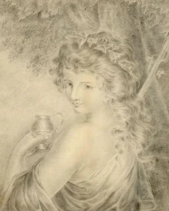 Hot Pamono After Giovanni Battista Cipriani, Bacchante, Early 19th Century, Graphite Drawing