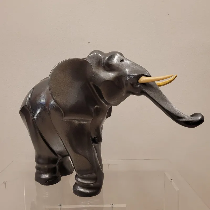 Pamono After Irénée Rochard, Art Deco Elephant, 1920s, Babbitt> Art Deco