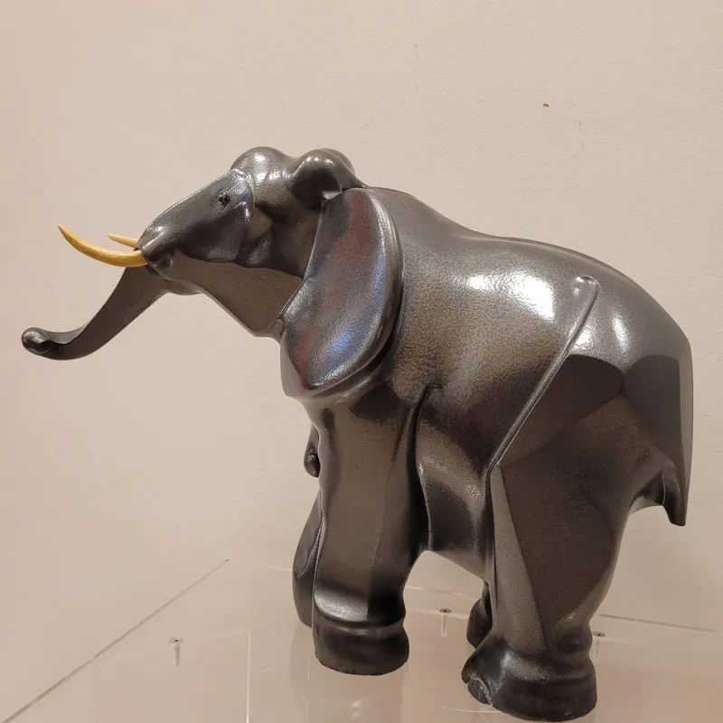 Pamono After Irénée Rochard, Art Deco Elephant, 1920s, Babbitt> Art Deco