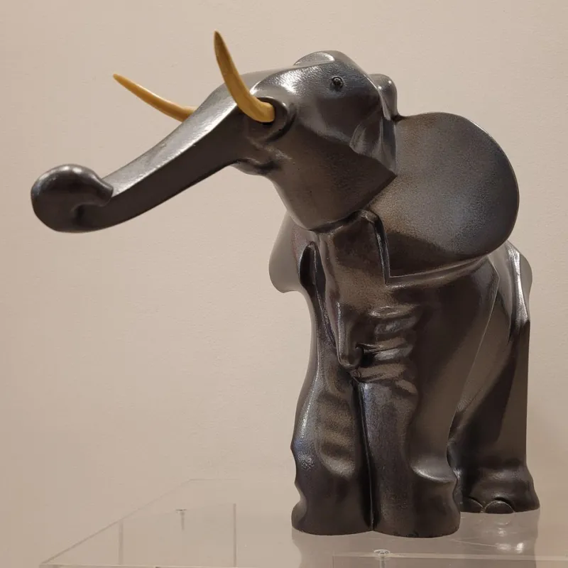 Pamono After Irénée Rochard, Art Deco Elephant, 1920s, Babbitt> Art Deco