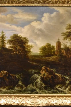 Pamono After Jacob Van Ruisdael, Landscape with Wood, 1670, Oil on Canvas, Framed><noscript><img width=