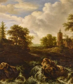 Pamono After Jacob Van Ruisdael, Landscape with Wood, 1670, Oil on Canvas, Framed><noscript><img width=