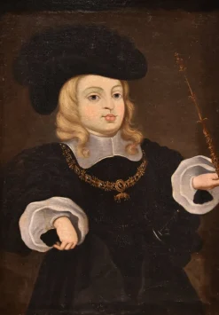 Pamono After Juan Bautista Martínez Del Mazo, Charles II King of Spain Portrait as a Child, 1667, Oil on Canvas, Framed><noscript><img width=
