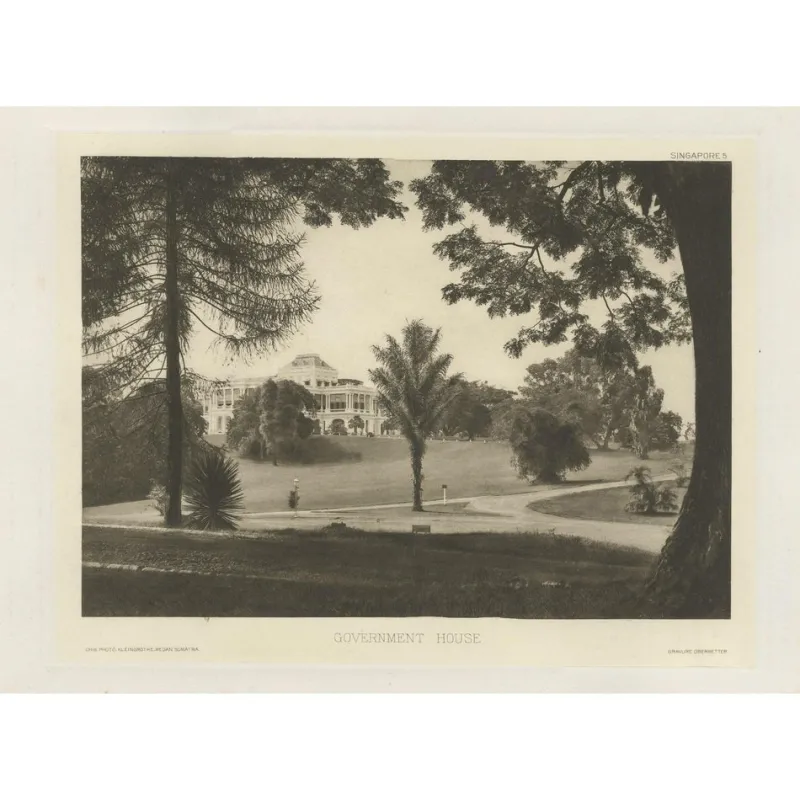 Pamono After Kleingrothe, Government House in Colonial Singapore, 1907, Photographic Heliograph> Photography