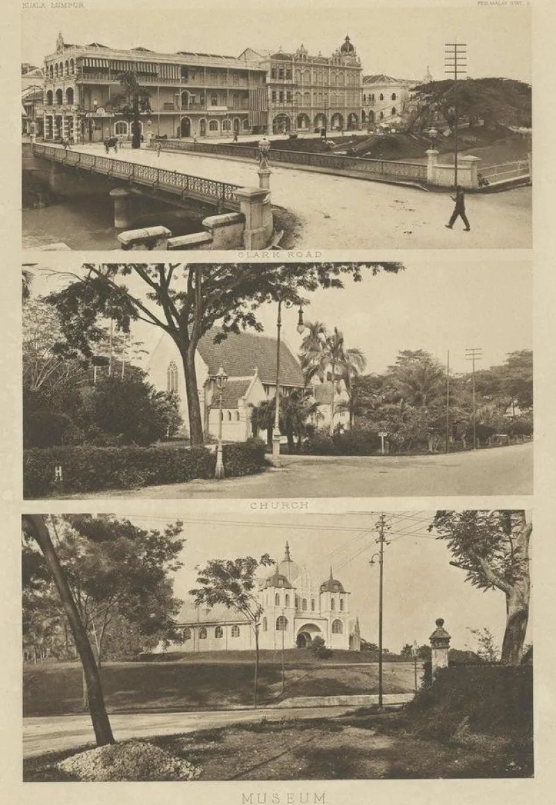 Pamono After Kleingrothe, One Leaf of Kuala Lumpur, Three Views of Malaysia, 1907, Photographic Heliogravure> Photography