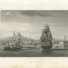 Pamono After Lebreton, City View Illustration of Montevideo Harbor and Skyline, 1867, Engraving> Contemporary|Prints & Multiples