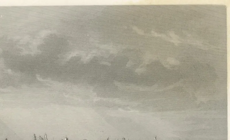Clearance Pamono After Lebreton, Illustration of Buenos Aires, City and Harbor View, 1867, Engraving