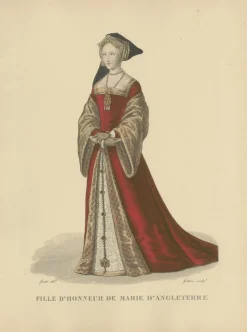 Pamono After Louis Marie Lanté, Anne Boleyn, Queen of England, Handcoloured Engraving, 1900> Prints & Multiples