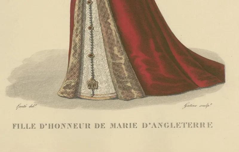 Pamono After Louis Marie Lanté, Anne Boleyn, Queen of England, Handcoloured Engraving, 1900> Prints & Multiples