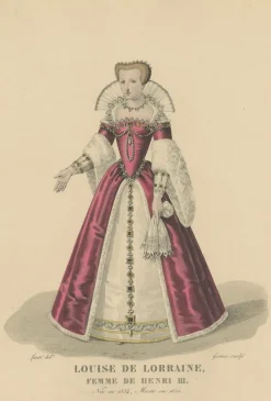 Pamono After Louis Marie Lanté, Costume of Louise De Lorraine, Queen of France, 1900, Print> Prints & Multiples