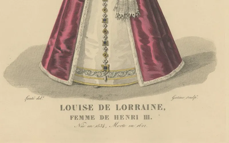Pamono After Louis Marie Lanté, Costume of Louise De Lorraine, Queen of France, 1900, Print> Prints & Multiples