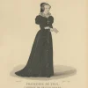 New Pamono After Louis Marie Lanté, Françoise De Foix, Countess of Châteaubriant, Handcoloured Engraving, 1900