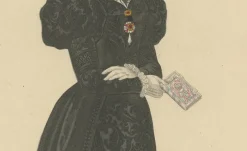 New Pamono After Louis Marie Lanté, Françoise De Foix, Countess of Châteaubriant, Handcoloured Engraving, 1900