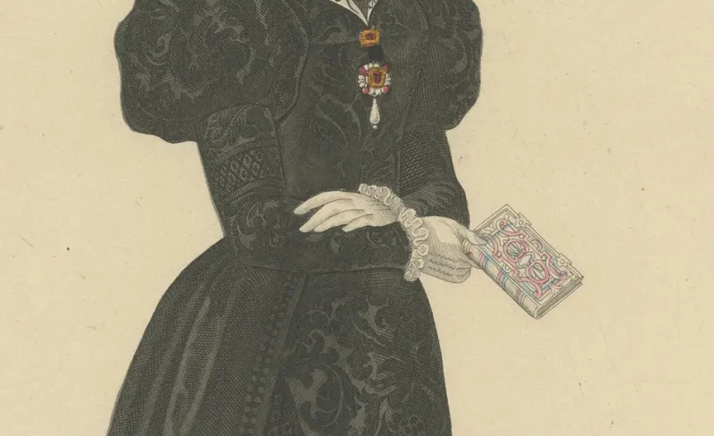 New Pamono After Louis Marie Lanté, Françoise De Foix, Countess of Châteaubriant, Handcoloured Engraving, 1900