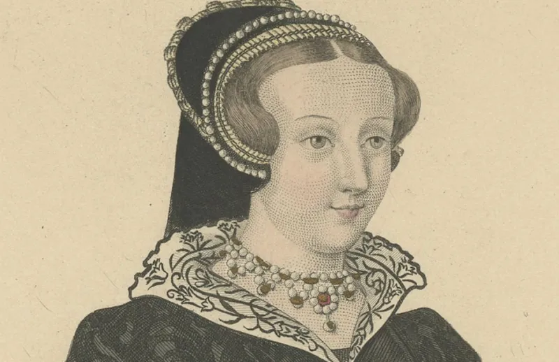 New Pamono After Louis Marie Lanté, Françoise De Foix, Countess of Châteaubriant, Handcoloured Engraving, 1900
