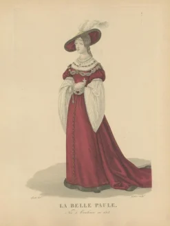Pamono After Louis Marie Lanté, La Belle Paule, Toulouse Beauty, Handcoloured Engraving, 1900> Prints & Multiples