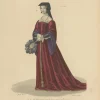 Pamono After Louis Marie Lanté, La Belle Ferronnière, French Renaissance Beauty, Handcoloured Engraving, 1900> Prints & Multiples