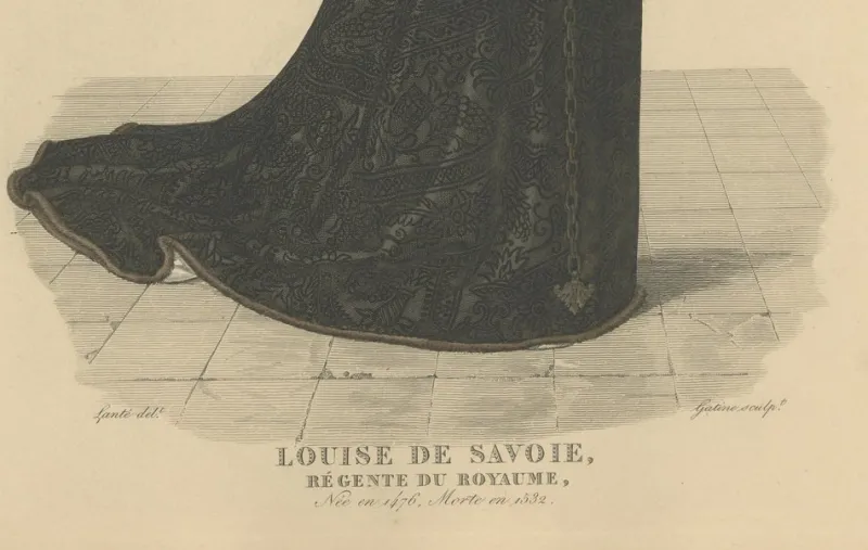 Pamono After Louis Marie Lanté, Louise of Savoy, Regent of France, Handcoloured Engraving, 1900> Prints & Multiples
