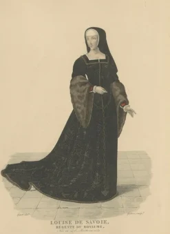 Pamono After Louis Marie Lanté, Louise of Savoy, Regent of France, Handcoloured Engraving, 1900><noscript><img width=