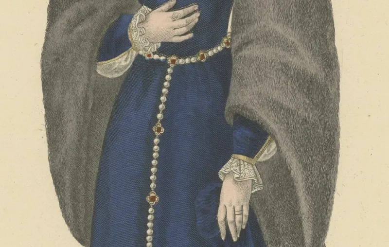 Pamono After Louis Marie Lanté, Mary of England, Queen of France, Handcoloured Engraving, 1900> Prints & Multiples